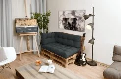Beautissu Style – Palletkussen Set – 1x Zitkussen 120x80 Cm & 1x Rugkussen 120x40 Cm – Graphiet Grijs -Philips Hue Winkel 1200x793 7