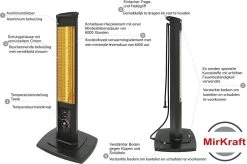MirKraft - Infrarood Straalkachel - Terrasverwarmer-voor Binnen En Buiten - 2500W - ZWART -Philips Hue Winkel 1200x798 11