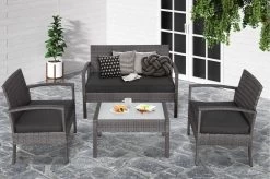 Casaria Polyrattan Loungeset – 2 Stoelen 1 Bank 1 Tafel - Antraciet -Philips Hue Winkel 1200x798 6