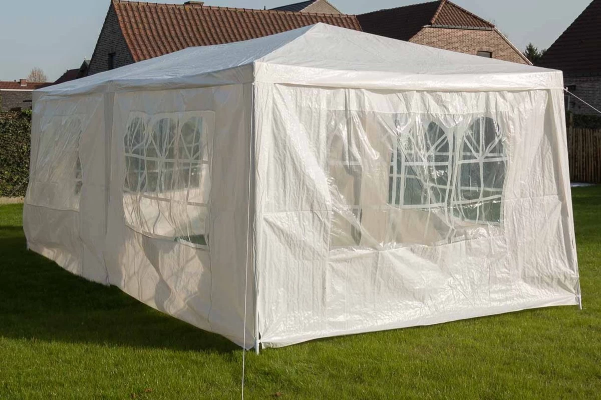MaxxGarden Partytent - Paviljoen - 300 X 600 X 250 Cm - Met Zijwanden - Waterdicht Pro - 32mm Buizen – Wit 4 MaxxGarden Partytent - Paviljoen - 300 X 600 X 250 Cm - Met Zijwanden - Waterdicht Pro - 32mm Buizen – Wit - Afbeelding 2