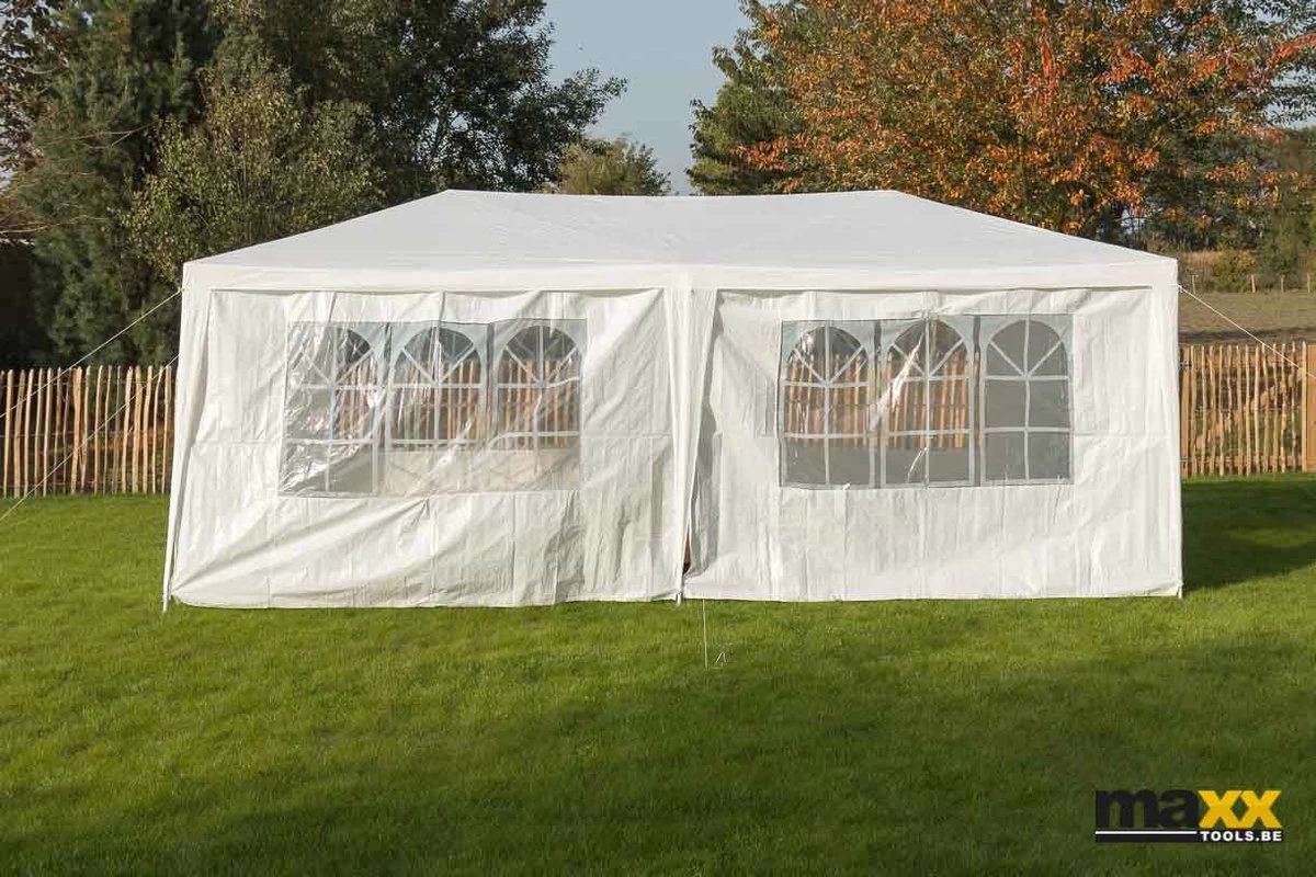 MaxxGarden Partytent - Paviljoen - 300 X 600 X 250 Cm - Met Zijwanden - Waterdicht Pro - 32mm Buizen – Wit 11 MaxxGarden Partytent - Paviljoen - 300 X 600 X 250 Cm - Met Zijwanden - Waterdicht Pro - 32mm Buizen – Wit - Afbeelding 9
