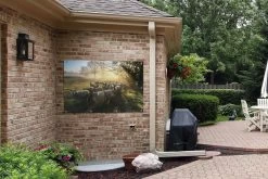 Tuinposter - Tuindoek - Tuinposters Buiten - Schaap - Zon - Weiland - 120x80 Cm - Tuin -Philips Hue Winkel 1200x800 406