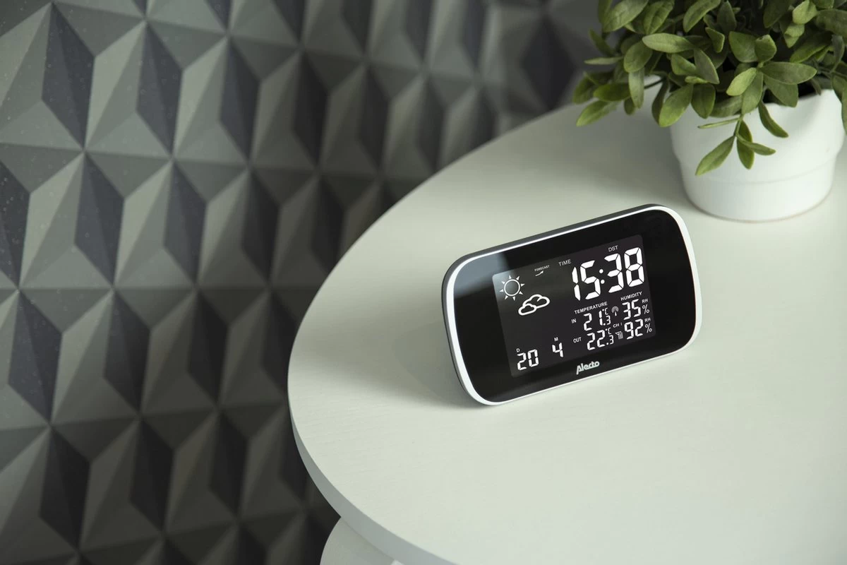 Alecto WS-1650 Weerstation - Draadloze Buitensensor En Geanimeerde Weersvoorspelling - Zwart 7 Alecto WS-1650 Weerstation - Draadloze Buitensensor En Geanimeerde Weersvoorspelling - Zwart - Afbeelding 5