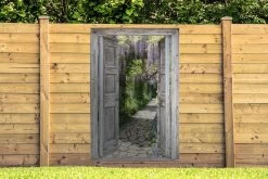 Tuinposter - Doorkijkje - Lente - Bos - Stenen - 120x180 Cm - Tuinschilderij - Tuin- Tuindoek -Philips Hue Winkel 1200x800 463