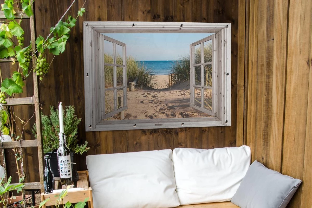 Tuinposter Doorkijk Door Openslaand Wit Raam - Hollandse Duinen - Strand - Zee - 120x90 Cm - Tuindoek - Tuinposter - Tuin Decoratie - Tuinposters Buiten 5 Tuinposter Doorkijk Door Openslaand Wit Raam - Hollandse Duinen - Strand - Zee - 120x90 Cm - Tuindoek - Tuinposter - Tuin Decoratie - Tuinposters Buiten - Afbeelding 3