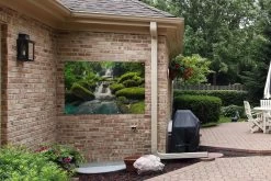 Tuinposter Waterval - Tuindoek - Lichtgroen - Tuinschilderij Voor Buiten - 120x80 Cm - Tuindecoratie -Philips Hue Winkel 1200x800 485