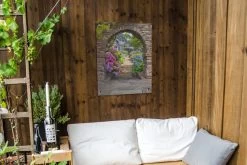 Tuinposter - Doorkijk - Hortensia - Bloemen - Huis - Tuin - 60x80 Cm - Schuttingdecoratie - Tuindoek -Philips Hue Winkel 1200x800 486