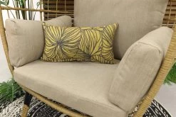 Lola Egg Relaxstoel - Natural Sand - Mand Stoel -Philips Hue Winkel 1200x800 60