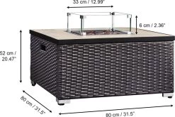 Teamson Home Vierkant Propaan Gas Vuurtafel - Vuurkorf Buiten - Geen Rook - Terrashaard - Rotan/Metaal - Met Windscherm, Lavastenen & Omslag 24 Teamson Home Vierkant Propaan Gas Vuurtafel - Vuurkorf Buiten - Geen Rook - Terrashaard - Rotan/Metaal - Met Windscherm, Lavastenen & Omslag -Philips Hue Winkel 1200x804 15