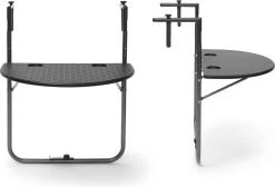 Relaxdays Balkontafel Inklapbaar, Balkon Tafel Rotan, Hangtafel Reling - Zwart -Philips Hue Winkel 1200x817