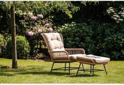 BUITEN Living Dex Wicker Loungestoel Tuin Incl. Wicker Voetenbank | Wicker + Aluminium | Bamboe Antraciet -Philips Hue Winkel 1200x820 1