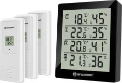 Bresser Weerstation - Temeo Thermo- En Hygrometer - Zwart Incl. 3 Sensoren - Voor Binnen En Buiten