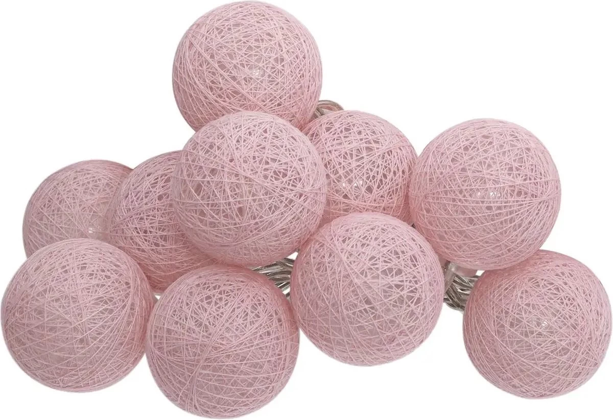 Atmosphera LED Feestverlichting Land Balletjes Roze - Lichtslingers Katoen - Cotton Ball - 10 Ballen - Dia 6 Cm - Guirlande 3 Atmosphera LED Feestverlichting Land Balletjes Roze - Lichtslingers Katoen - Cotton Ball - 10 Ballen - Dia 6 Cm - Guirlande