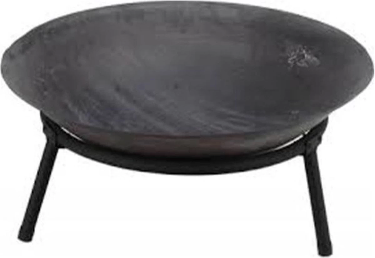 Vuurschaal Gietijzer Ø 50 Cm Op Standaard - Zwart 4 Vuurschaal Gietijzer Ø 50 Cm Op Standaard - Zwart - Afbeelding 2