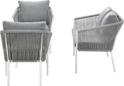 Garden Impressions Fleurie Loungeset 4-delig - Rope - Mat Wit/ Licht Grijs -Philips Hue Winkel 1200x830