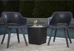 Allibert Akola Tuinstoelen - 2 Stuks -56,5x55x80cm - Donkergrijs -Philips Hue Winkel 1200x835