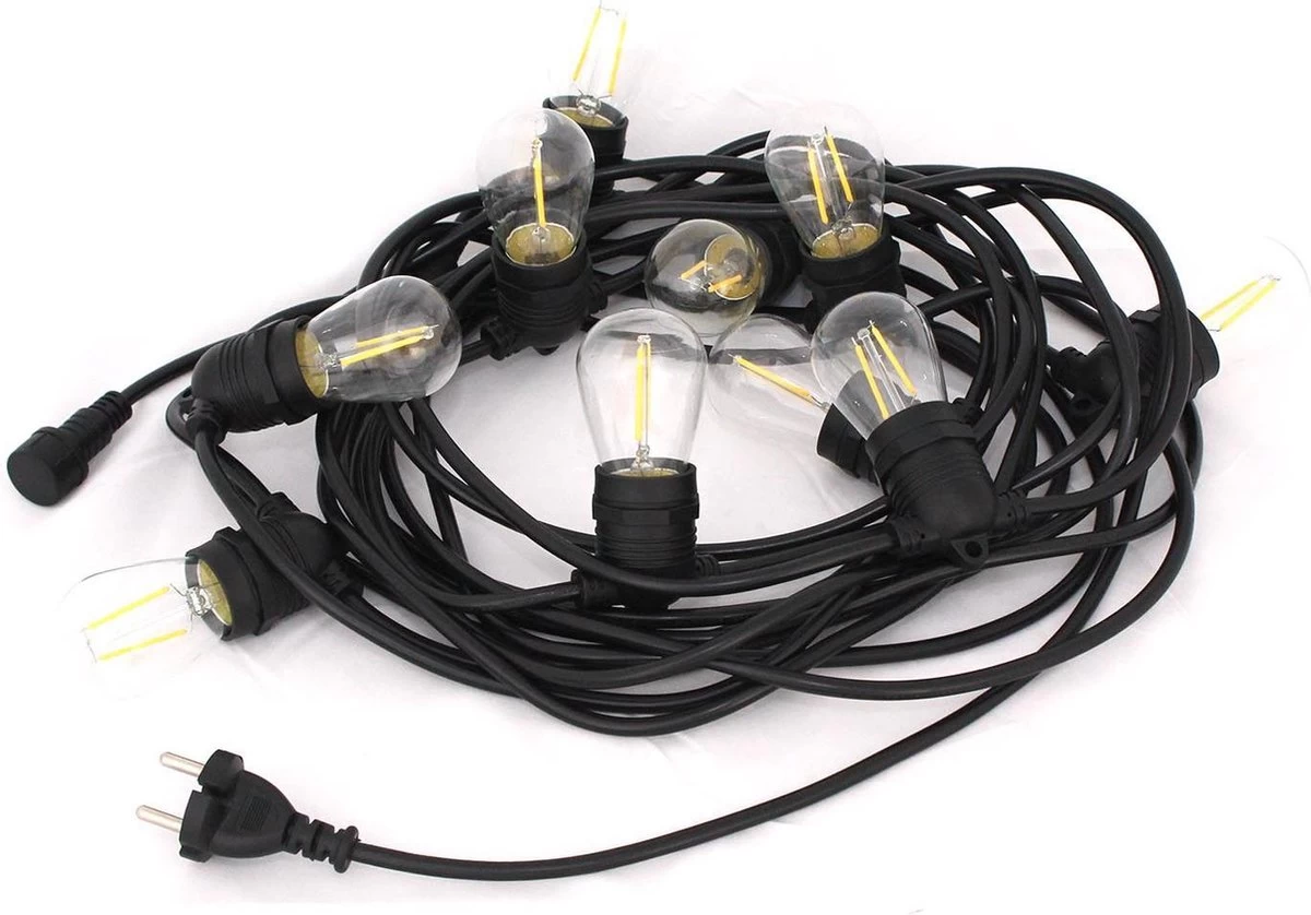 Føro Lichtsnoer Buiten - Vintage - Set 10 Meter 10 LED Lampen - Warm Wit 3 Føro Lichtsnoer Buiten - Vintage - Set 10 Meter 10 LED Lampen - Warm Wit