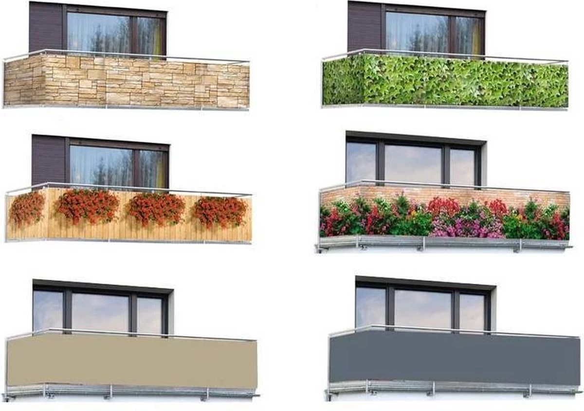 Wenko Balkonscherm Met Bloemen (85 X 500 Cm) 5 Wenko Balkonscherm Met Bloemen (85 X 500 Cm) - Afbeelding 3