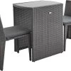 Alice's Garden Balkonset Doppio - 2 Stoelen - Inschuifbaar - Wicker - Grijs