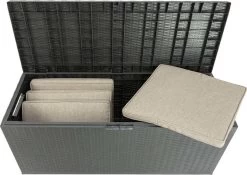 Verrijdbare Tuinkussen Opbergbox - Rattan Look - Zwart - 350 Liter -Philips Hue Winkel 1200x850