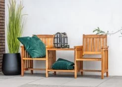 Tuindeco - Tete-a-Tete Houten Tuinbank - Loveseat Van Mahonie Hardhout