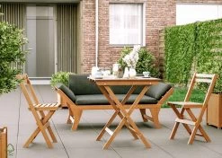 Bistro Set Hout Balkonset FSC – Patio Set Tuin – Houten Frans Tuinsetje – Kleine Tuinset – Complete Kleine Balkon Tafelset Met Gratis Bijzettafel – Hardhout FSC Balkonstoelen & Balkon Tafel - Tuintafel En Stoelen - Bistroset Van Hout – Balcony Set -Philips Hue Winkel 1200x857 1