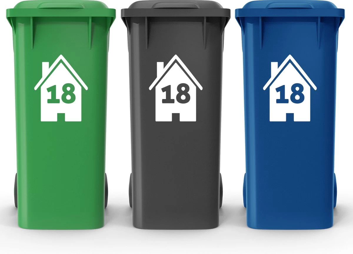 Container Stickers - Voordeelset 4 Stuks - 15x20 Cm - Container / Kliko Sticker Huisnummer - Afvalcontainer Sticker - Klikosticker - Wit - Huis Met Nummer 4 Container Stickers - Voordeelset 4 Stuks - 15x20 Cm - Container / Kliko Sticker Huisnummer - Afvalcontainer Sticker - Klikosticker - Wit - Huis Met Nummer - Afbeelding 2