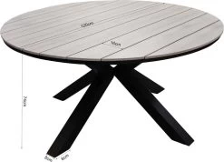Ronde Tuintafel Cyprus ø120cm | Wood | Polywood & Aluminium -Philips Hue Winkel 1200x866