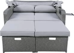 Polyrattan Patio Rieten Meubels Set Voor 2 Personen-Outdoor Rattan Sofa Set Met Intrekbare Luifel-lounge Bank-PE Rotan Loveseat Voor Achtertuin Veranda Tuin Zwembad Balkon-grijs -Philips Hue Winkel 1200x867 1
