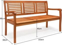 Casaria Tuinbank - FSC®-Gecertificeerd Eucalyptushout - 153cm Bruin 19 Casaria Tuinbank - FSC®-Gecertificeerd Eucalyptushout - 153cm Bruin -Philips Hue Winkel 1200x872