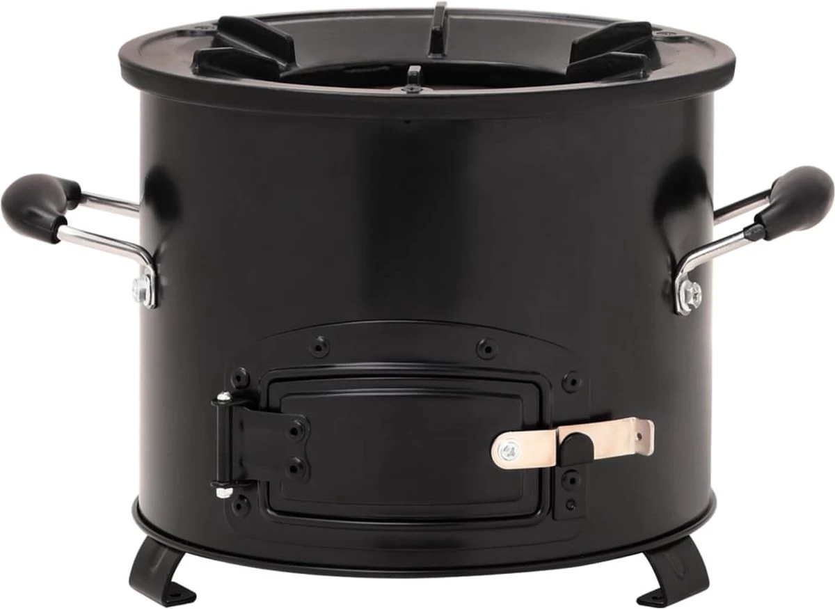 VidaXL Camping Houtkachel 36x26x22,5 Cm Metaal Zwart 8 VidaXL Camping Houtkachel 36x26x22,5 Cm Metaal Zwart - Afbeelding 6