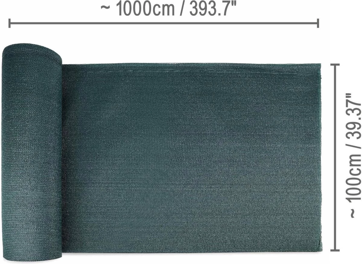 Sol Royal Zichtbreeknet Groen SG 80 Balkonscherm Zichtdoek 1000x100cm - Omheining 165 G/m² - Balkondoek Tuinnet Zonwerend HDPE - Inclusief Kabelbinders 4 Sol Royal Zichtbreeknet Groen SG 80 Balkonscherm Zichtdoek 1000x100cm - Omheining 165 G/m² - Balkondoek Tuinnet Zonwerend HDPE - Inclusief Kabelbinders - Afbeelding 2