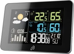 Auriol Weerstation - Draadloos - Binnen En Buiten - Met Sensor - 100M Bereik - Zwart