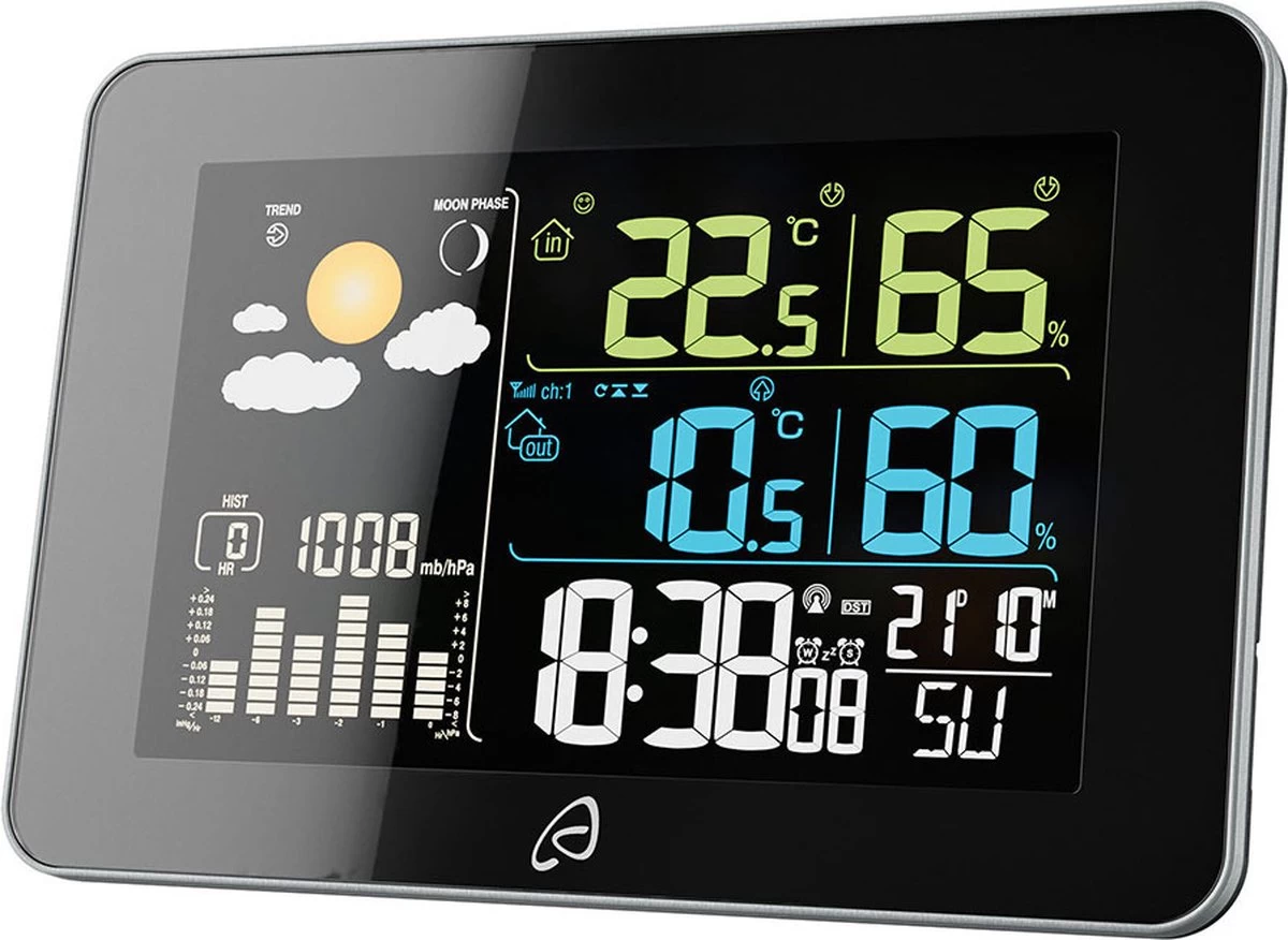 Auriol Weerstation - Draadloos - Binnen En Buiten - Met Sensor - 100M Bereik - Zwart 3 Auriol Weerstation - Draadloos - Binnen En Buiten - Met Sensor - 100M Bereik - Zwart