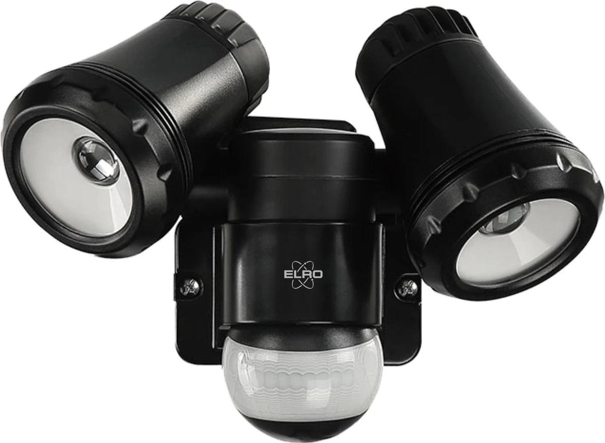 ELRO LF80 2-Kops LED Buitenlamp Met Bewegingsmelder - 2x10W – 1400lm – IP54 Waterdicht - Zwart 3 ELRO LF80 2-Kops LED Buitenlamp Met Bewegingsmelder - 2x10W – 1400lm – IP54 Waterdicht - Zwart