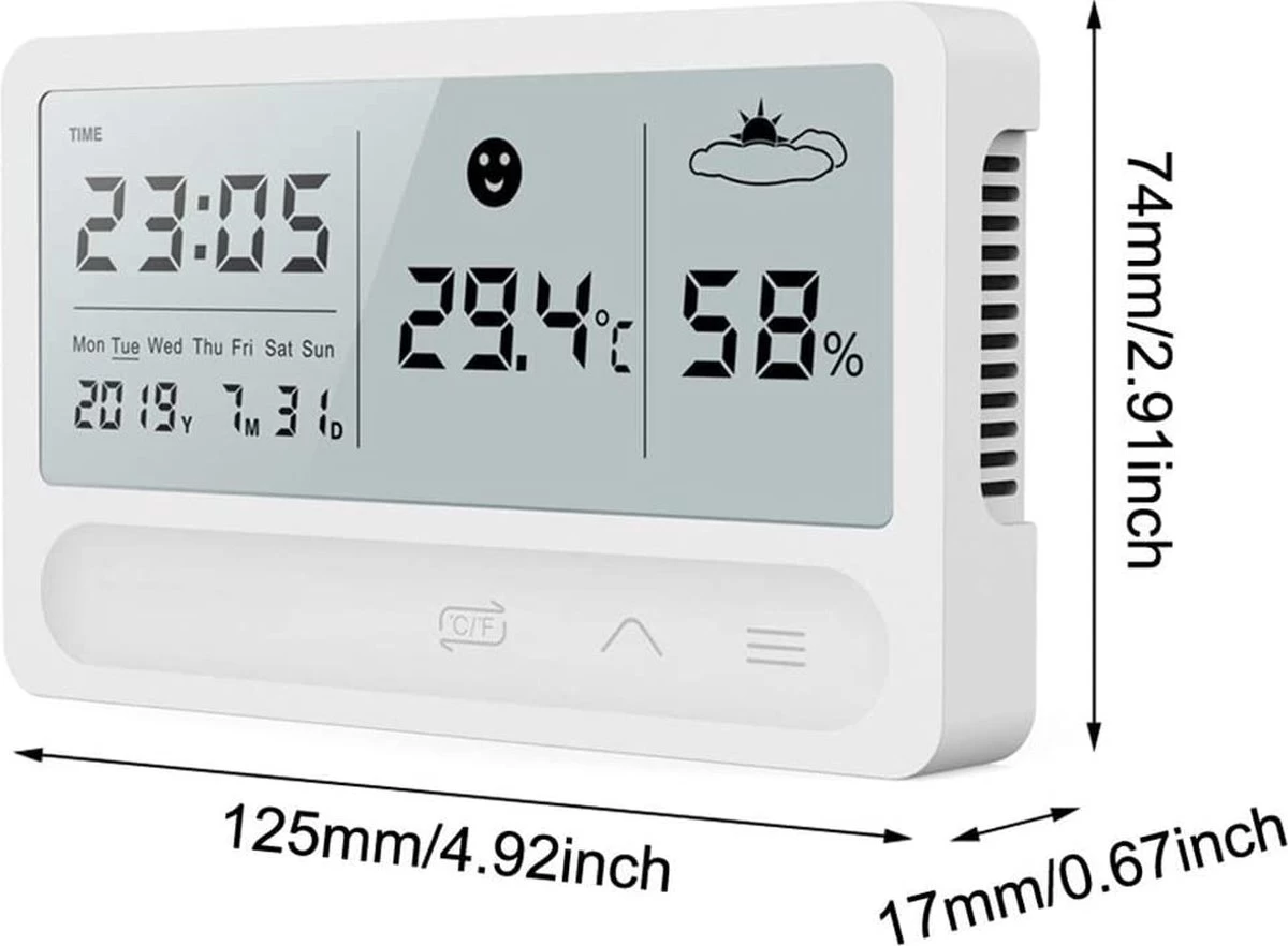 Igoods Temperatuurmeter Binnen En Buiten- Hygrometer - Vochtmeter 7 Igoods Temperatuurmeter Binnen En Buiten- Hygrometer - Vochtmeter - Afbeelding 5