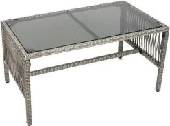 Merkloos Tuin Loungeset Grijs / Bruin - Lounge Set Tuin - Relax Bank - Lounge Bank Tuin - Tuinbank - Loungebank - Tuinset/ Loungebank - Tuinset - Tuinstoel - Loungeset - Rattan Tuinmeubilair - Poly Rotan Tuinmeubelen - Grijs / Bruin -Philips Hue Winkel 1200x887 2