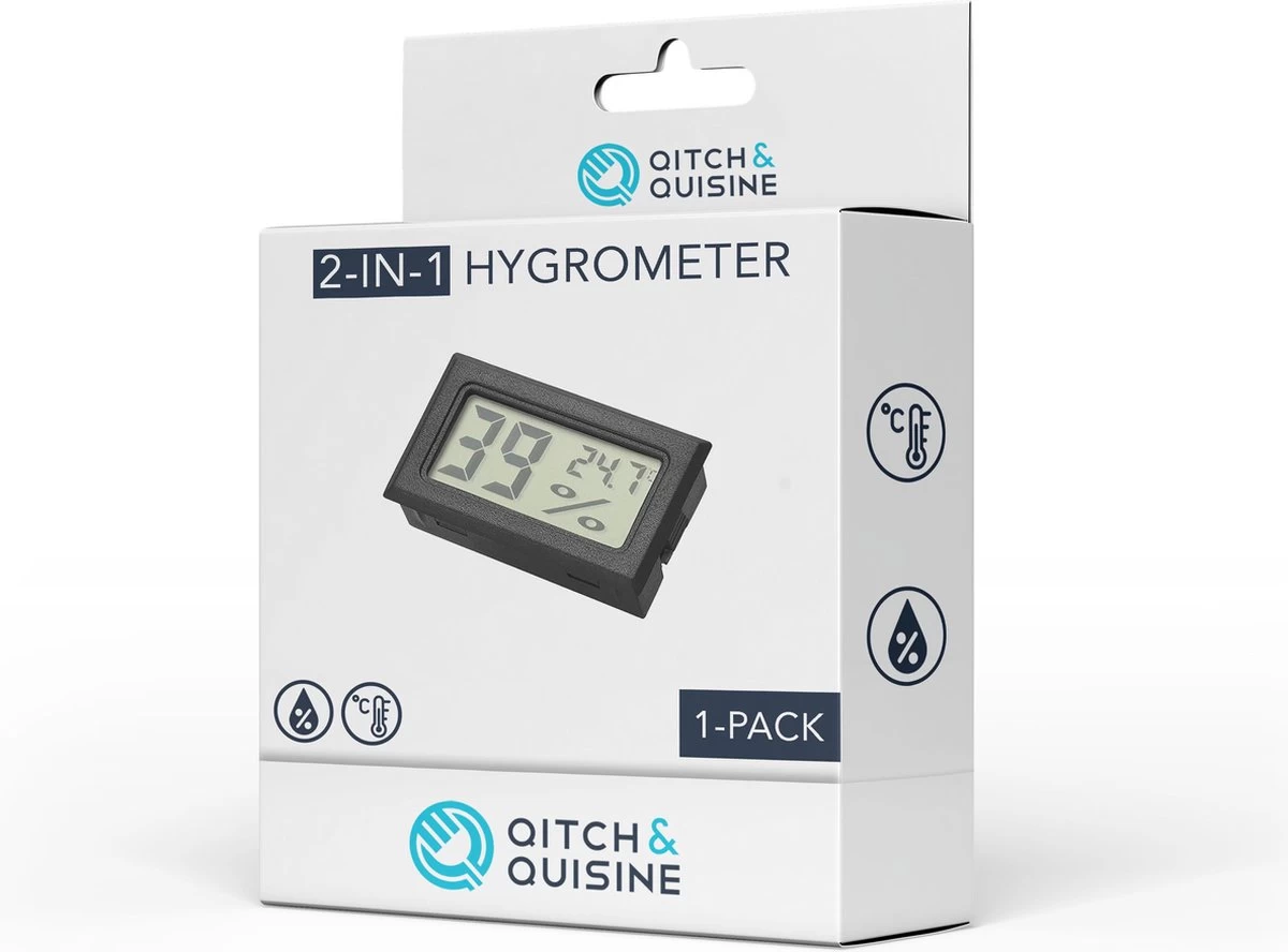 Compacte Hygrometer Mèt Batterijen - Zwart - Hygro- En Thermometer - Digitale Luchtvochtigheidsmeter - Vochtmeter Voor Binnen - 2 In 1 11 Compacte Hygrometer Mèt Batterijen - Zwart - Hygro- En Thermometer - Digitale Luchtvochtigheidsmeter - Vochtmeter Voor Binnen - 2 In 1 - Afbeelding 9