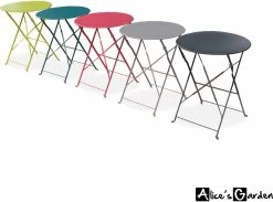 Emilia - Ronde Inklapbare Bistrotafel Ø60cm Van Gepoedercoat Staal – Terra Cotta -Philips Hue Winkel 1200x888