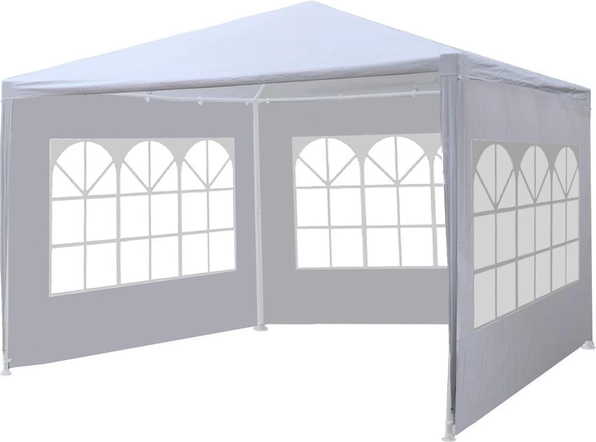 Partytent 3x3m Budget Wit Met Drie Zijwanden 3 Partytent 3x3m Budget Wit Met Drie Zijwanden