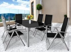 Casaria Alumunium Tuinset Bern - 6 Stoelen + 1 Tafel – Zilver -Philips Hue Winkel 1200x890 4