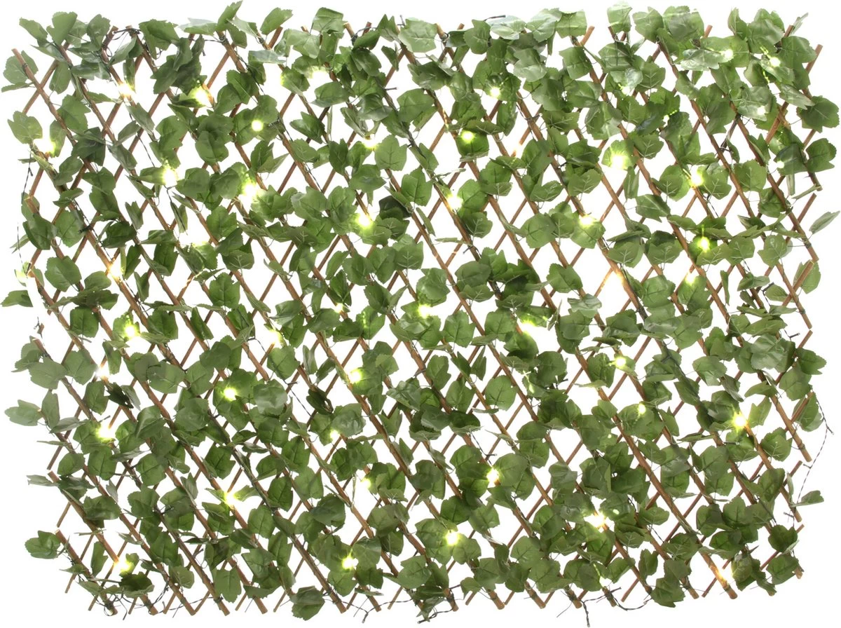 Kunsthaag Met LED Verlichting - Met Zonnepaneel - Solar - 90x180 - Kunsthaag - Tuin Omheining - Kunsthaag Voor Buiten - Kunst Klimop - Kunsthaag Tuinscherm - Kunsthaag Uitschuifbaar - Klimop - Kunstheg - Klimop Kunsthaag - Klimop Met Lichtjes 4 Kunsthaag Met LED Verlichting - Met Zonnepaneel - Solar - 90x180 - Kunsthaag - Tuin Omheining - Kunsthaag Voor Buiten - Kunst Klimop - Kunsthaag Tuinscherm - Kunsthaag Uitschuifbaar - Klimop - Kunstheg - Klimop Kunsthaag - Klimop Met Lichtjes - Afbeelding 2