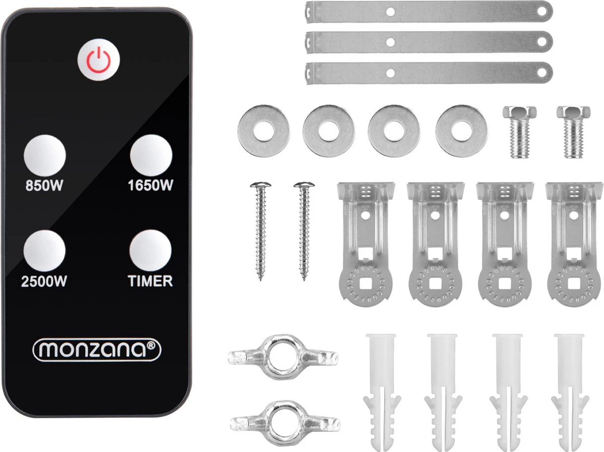 Monzana Infraroodstraler 2500W - 3 Verwarmingsniveaus - Zilver 17 Monzana Infraroodstraler 2500W - 3 Verwarmingsniveaus - Zilver - Afbeelding 15
