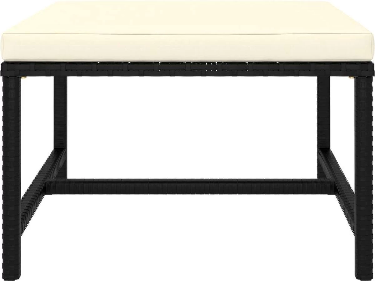 VidaXL 4-delige Loungeset Met Kussens Poly Rattan Zwart 15 VidaXL 4-delige Loungeset Met Kussens Poly Rattan Zwart - Afbeelding 13