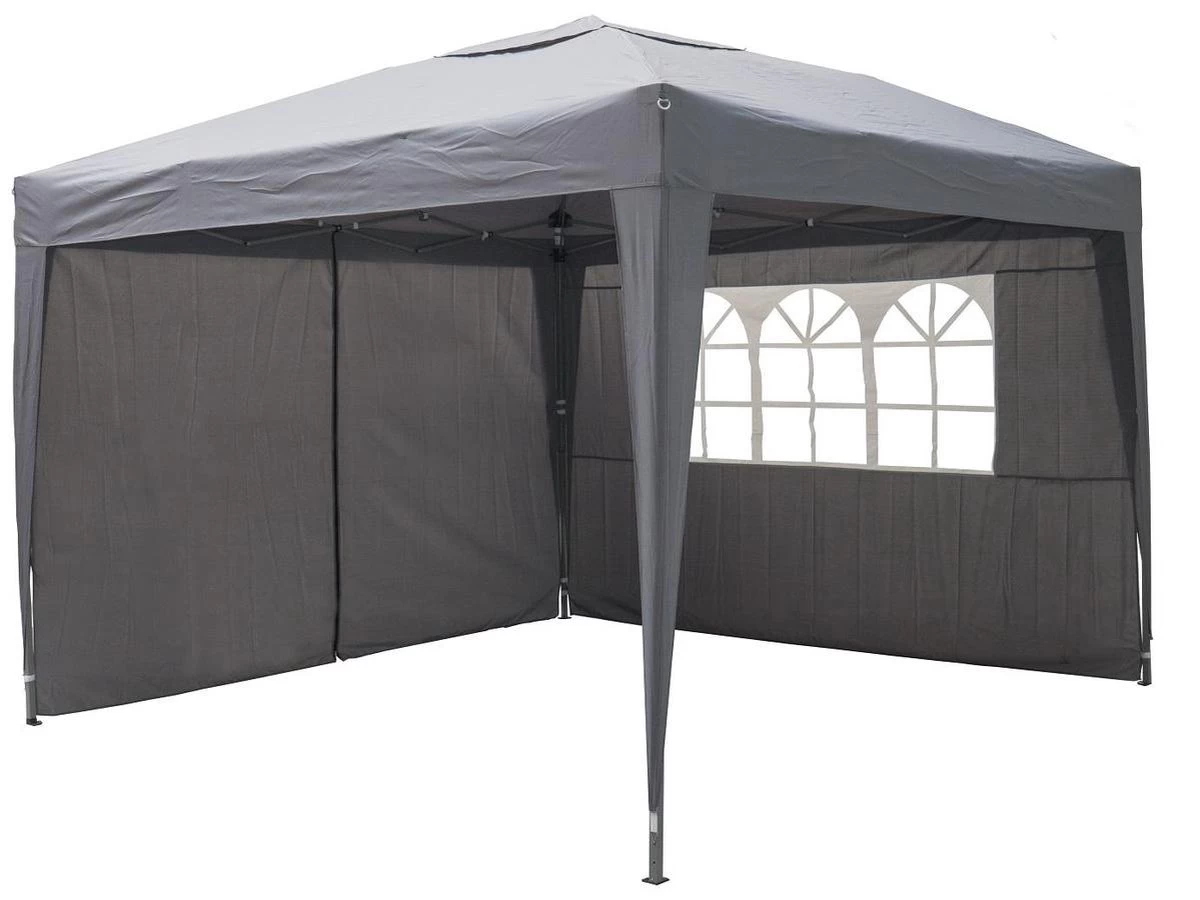 Garden Royal Partytent 3x3m Easy Up Grijs Met 4 Zijwanden 5 Garden Royal Partytent 3x3m Easy Up Grijs Met 4 Zijwanden - Afbeelding 3