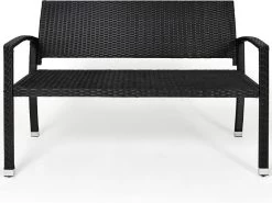 Casaria Polyrattan Tuinbank – 2 Zits UV-bestendig - Zwart -Philips Hue Winkel 1200x901 2