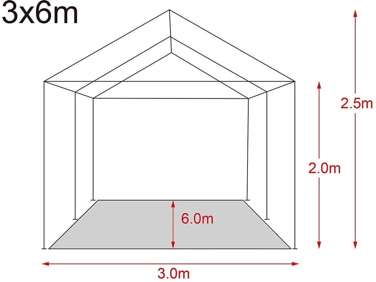 MaxxGarden Partytent - Paviljoen - 300 X 600 X 250 Cm - Met Zijwanden - Waterdicht Pro - 32mm Buizen – Wit 10 MaxxGarden Partytent - Paviljoen - 300 X 600 X 250 Cm - Met Zijwanden - Waterdicht Pro - 32mm Buizen – Wit - Afbeelding 8