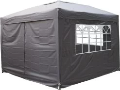 Garden Royal Partytent 3x3m Easy Up Grijs Met 4 Zijwanden