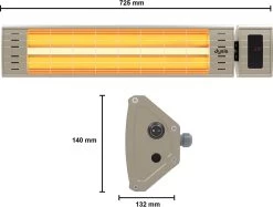 Dysis Infrarood Terrasverwarmer, Infraroodstraler Met Afstandsbediening - 2300W - 4 Warmtestanden - IP65 Stof- En Regendicht Voor Binnen En Buiten, Elektrische Kachel Voor Terras - Beige -Philips Hue Winkel 1200x908 9
