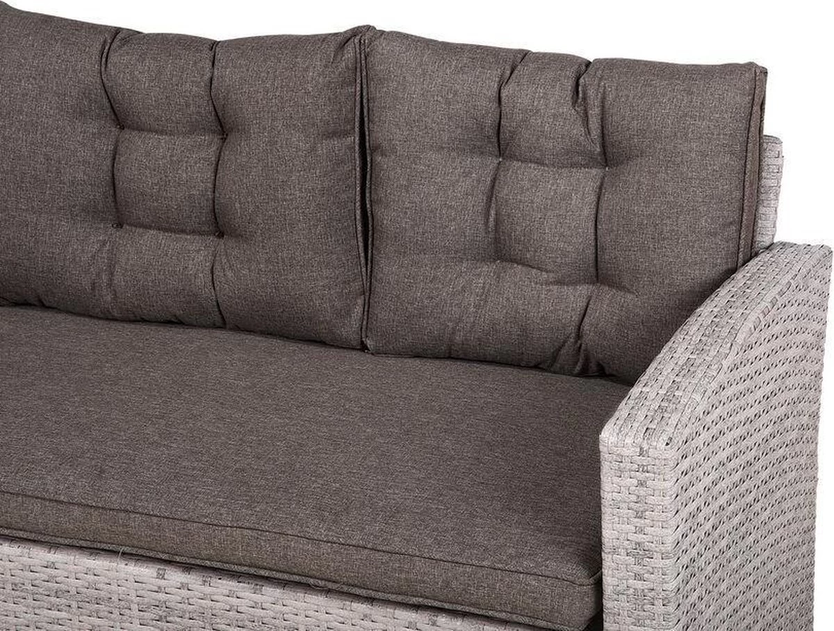 Beliani VITERBO - Loungeset Voor 8 - Grijs - PE Rotan 6 Beliani VITERBO - Loungeset Voor 8 - Grijs - PE Rotan - Afbeelding 4